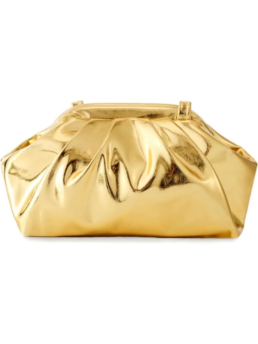 Metallic Pleated Evening Clutch Bag | Stylish Patent PU Dumpling Purse